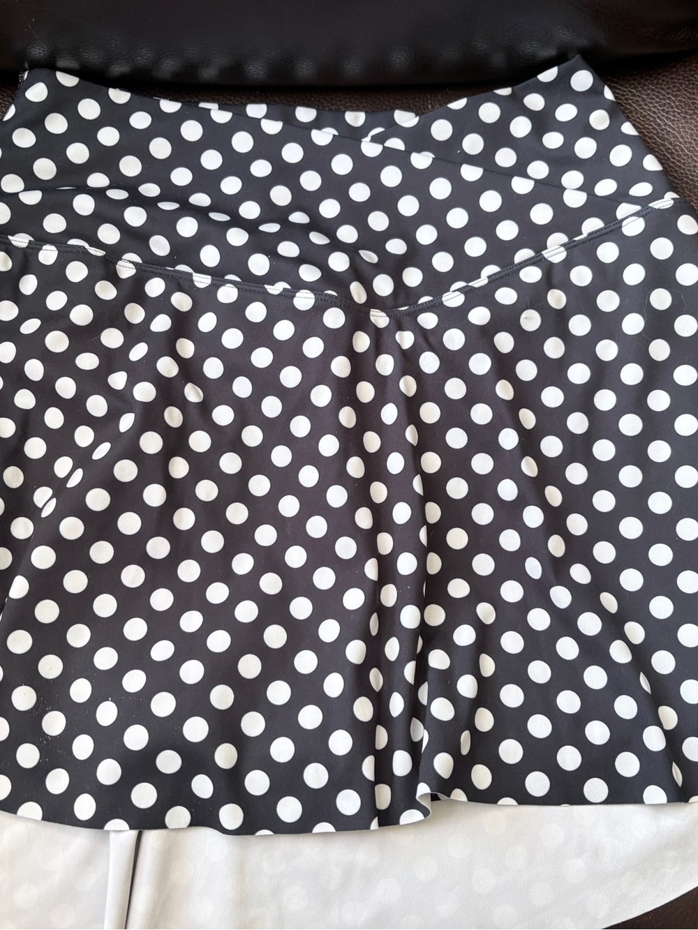 HALARA Black and White Polka Dot Skater Skirt